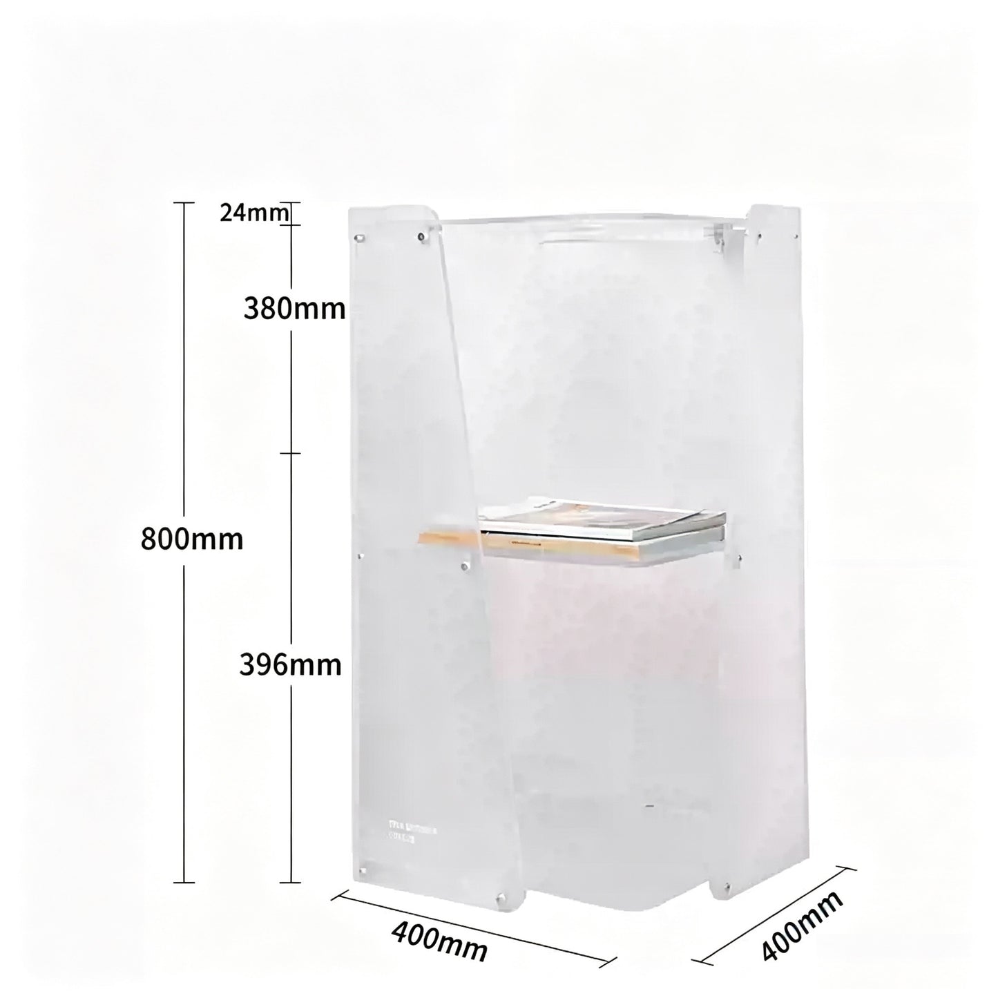 2-in-1 Frosted Acrylic Cat Bed Side Table, Modern Multi-Layer Cat Cave End Table, Human & Pet Shared Minimalist Pet Furniture for Living Room Bedroom