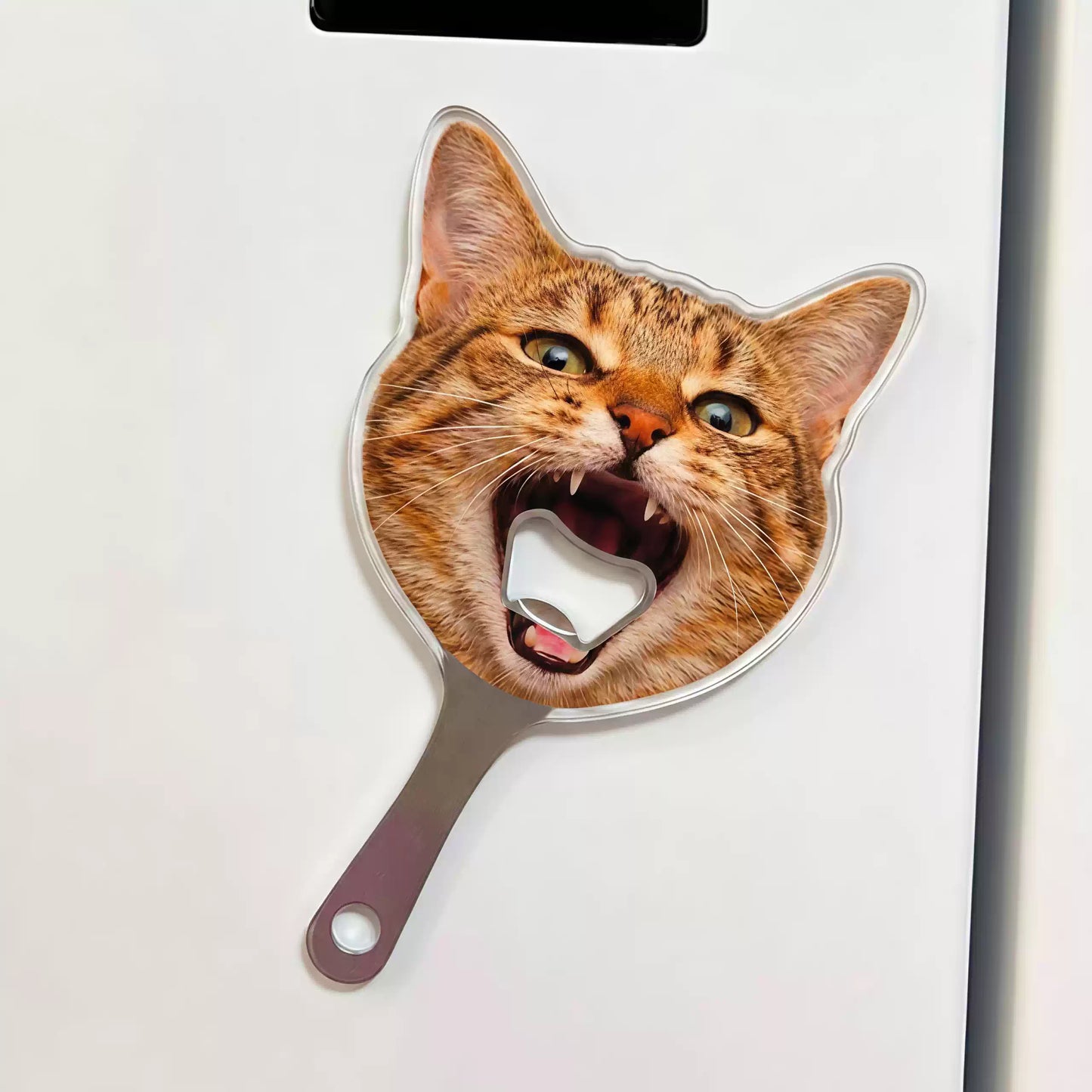 Custom Pet Face Magnetic Bottle Opener – Personalized Dog & Cat Photo Beer Opener for Fridge