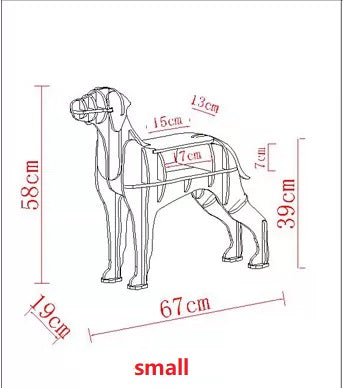 Interlocking Modular Birch Plywood Dog Sculpture Side Table, Freely Assembled Multi-Layer Decor Storage Shelf, Novelty Animal Accent End Table for Living Room Entryway