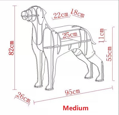 Interlocking Modular Birch Plywood Dog Sculpture Side Table, Freely Assembled Multi-Layer Decor Storage Shelf, Novelty Animal Accent End Table for Living Room Entryway