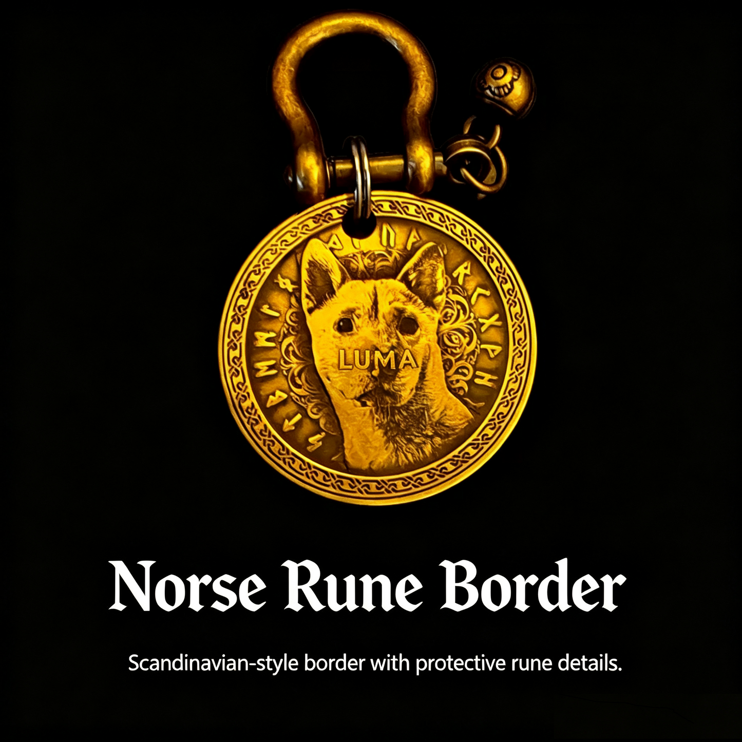 Vintage Custom Photo Pet ID Tag – Deep Engraved Personalized Dog & Cat Name Tag