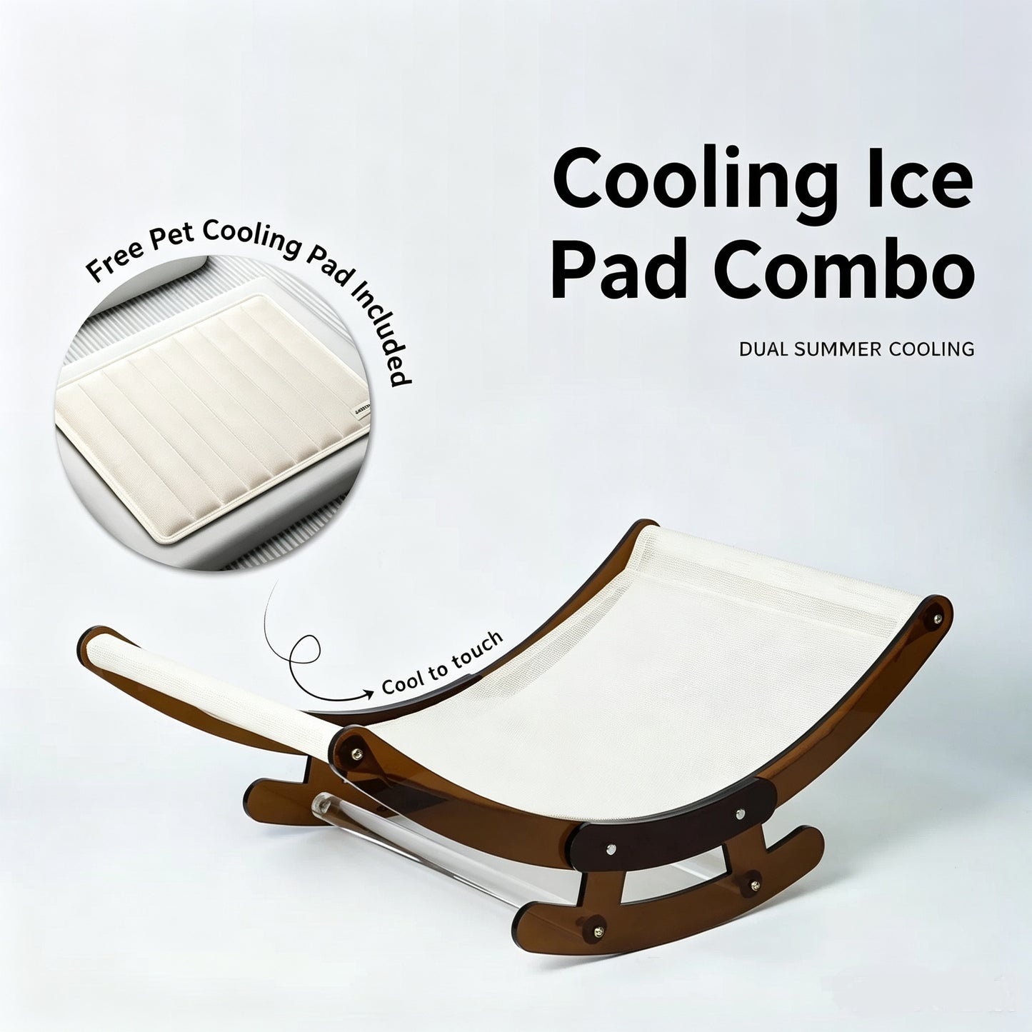Transparent Acrylic Cat Rocking Chair—an ergonomic lounge chair with a soft cushion, perfect for relaxing at home