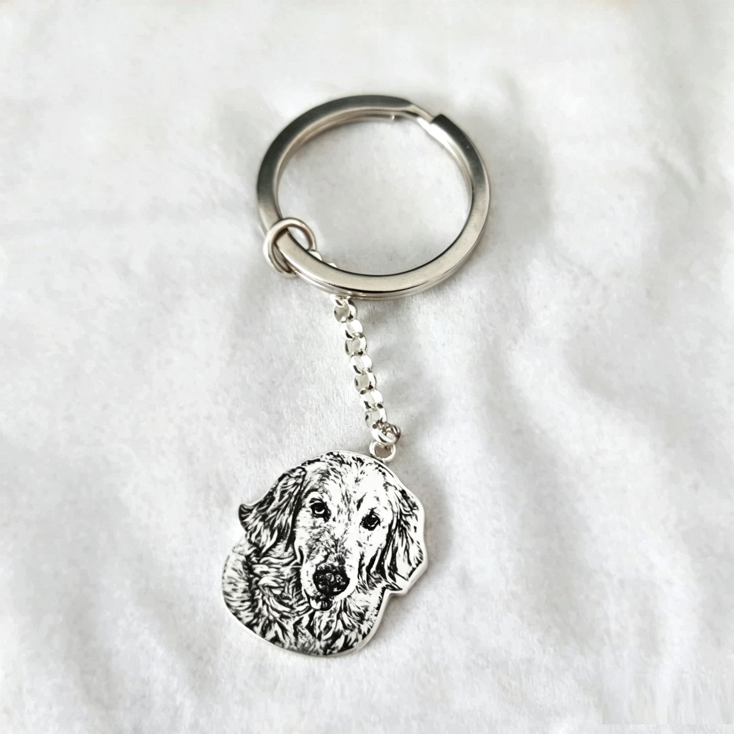 Custom Pet Portrait Engraved Silver Jewelry – Personalized Memorial Keepsake Rings, Bracelets, Earrings & Brooches