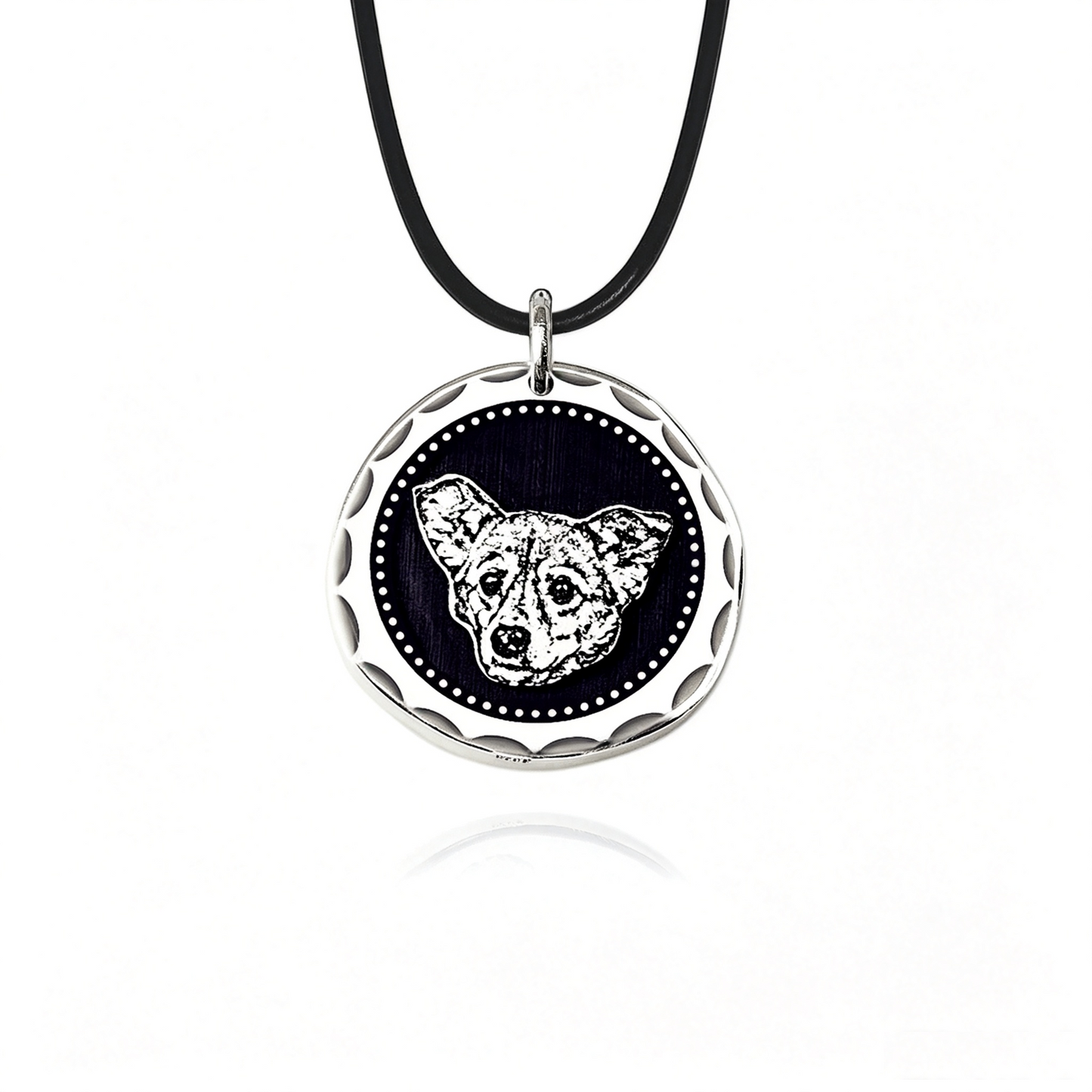 Custom Pet Portrait Engraved Silver Jewelry – Personalized Memorial Keepsake Rings, Bracelets, Earrings & Brooches