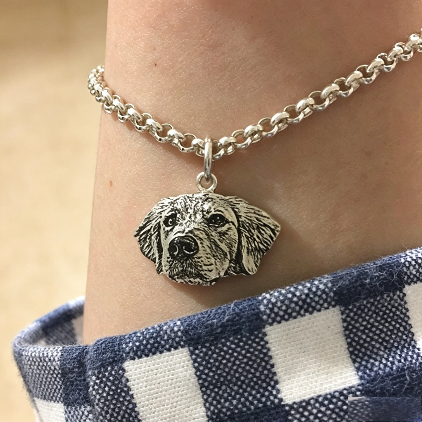 Custom Pet Portrait Engraved Silver Jewelry – Personalized Memorial Keepsake Rings, Bracelets, Earrings & Brooches