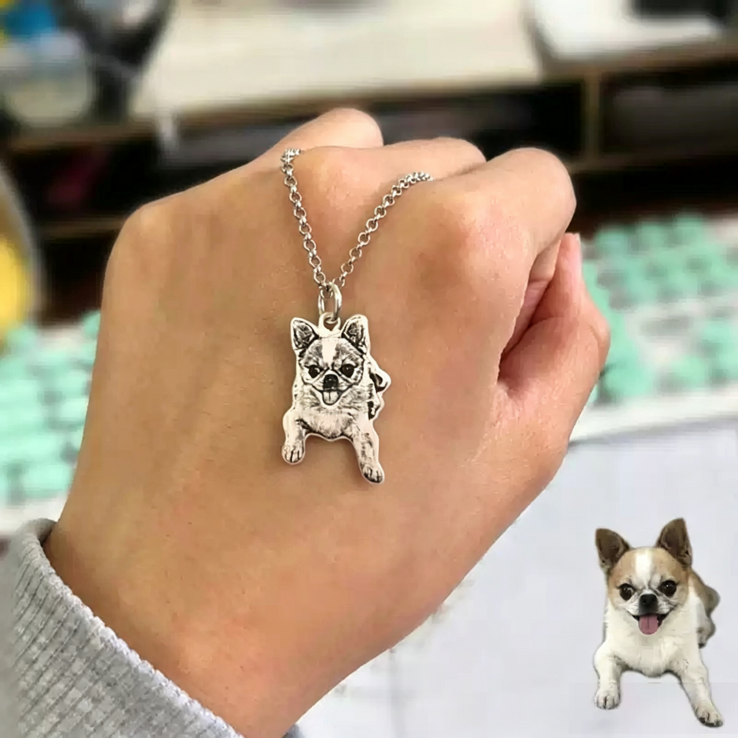 Custom Pet Portrait Engraved Silver Jewelry – Personalized Memorial Keepsake Rings, Bracelets, Earrings & Brooches
