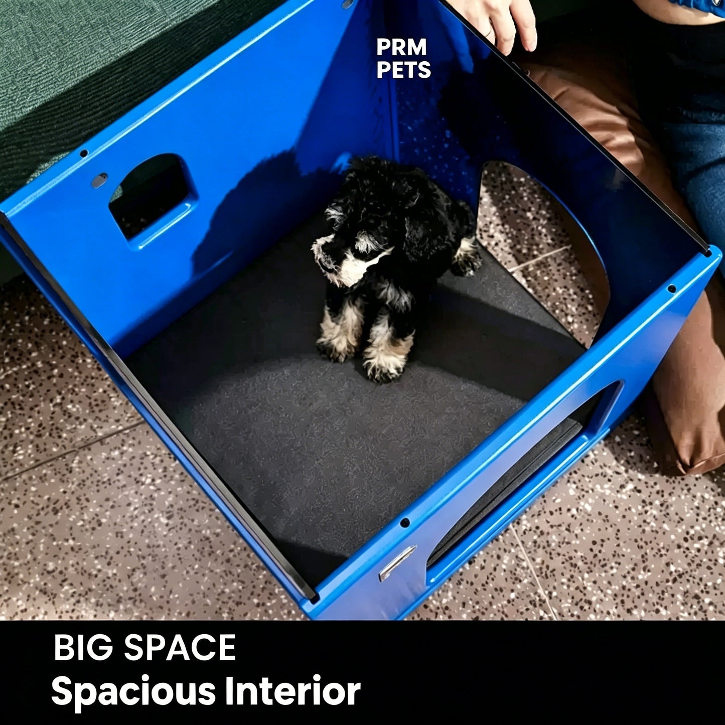 PrmPets Multi-Functional Cat House Side Table | Dual Door Acrylic Pet Shelter for Cats & Small Dogs, Stackable Nightstand Pet Cave, Waterproof Heavy-Duty Wood Pet Furniture