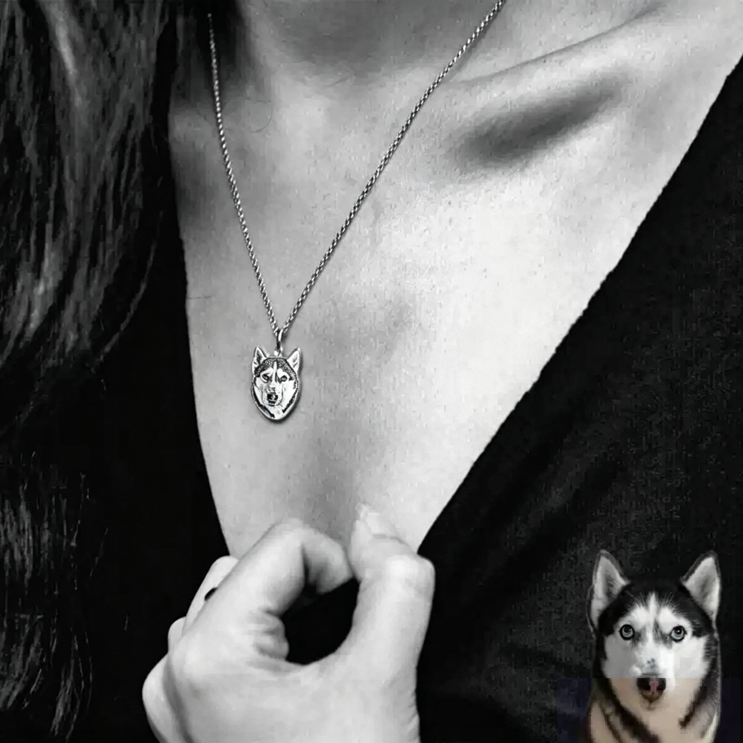 Custom Pet Portrait Engraved Silver Jewelry – Personalized Memorial Keepsake Rings, Bracelets, Earrings & Brooches