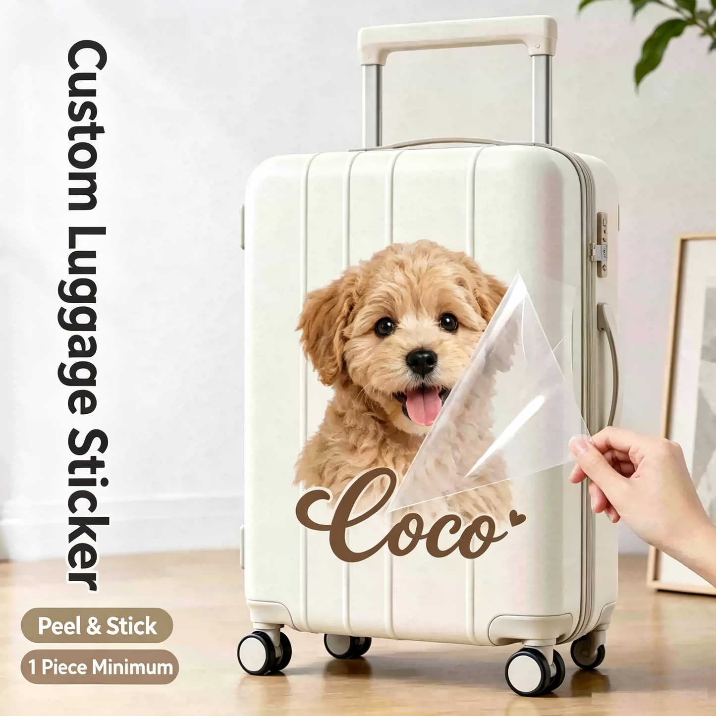 Custom UV Transfer Luggage Stickers | Personalized Pet Photo Waterproof Decals