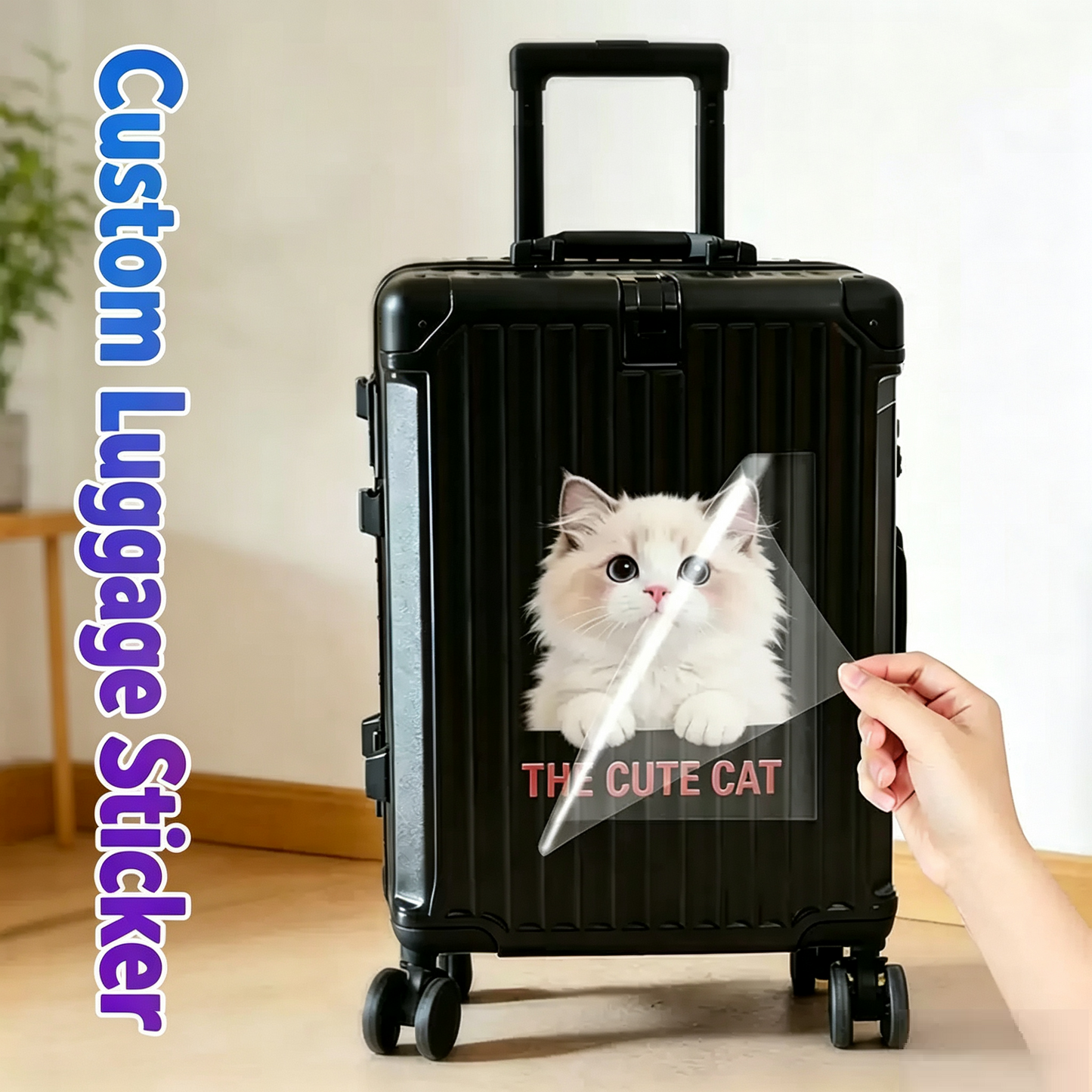 Custom UV Transfer Luggage Stickers | Personalized Pet Photo Waterproof Decals