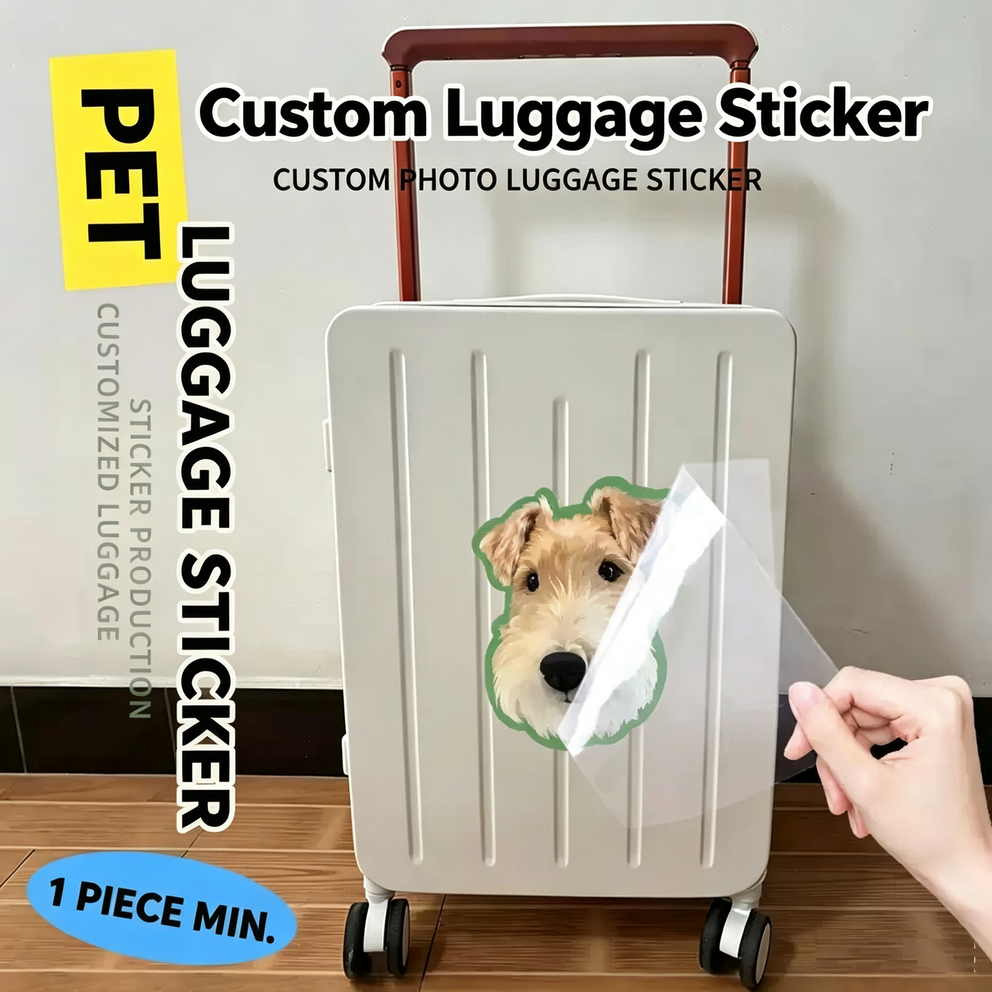 Custom UV Transfer Luggage Stickers | Personalized Pet Photo Waterproof Decals